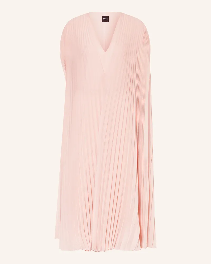 HUGO BOSS Cocktailkleid DENNYA mit Plissees Hellrosa