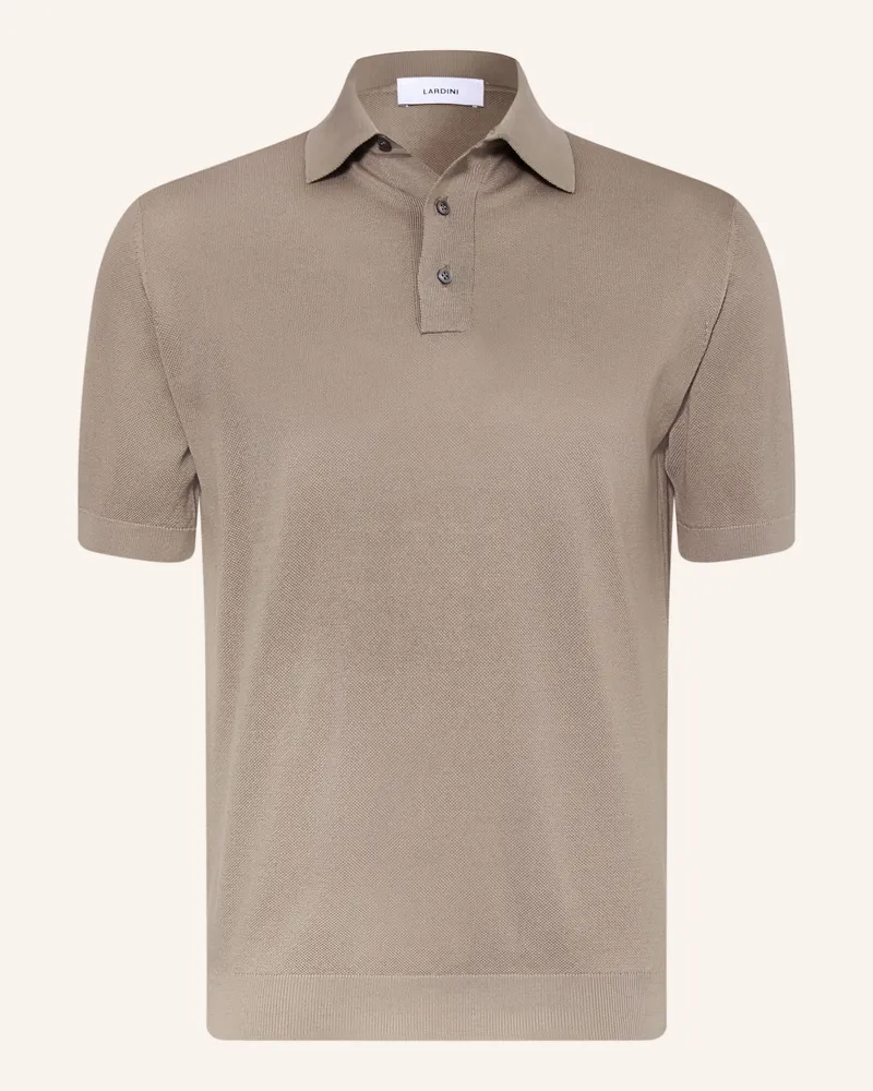 LARDINI Piqué-Poloshirt beige Taupe