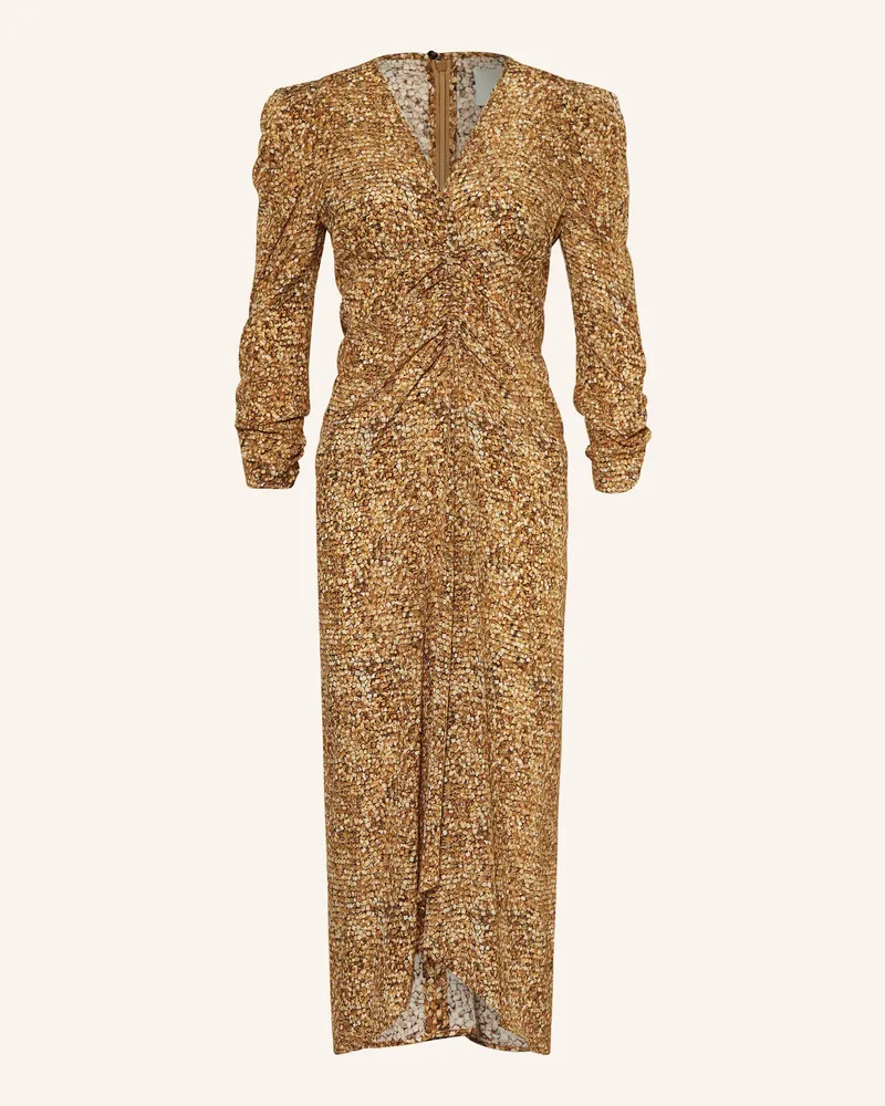 Isabel Marant Cocktailkleid ALBINI aus Seide mit 3/4-Arm Dunkelgelb