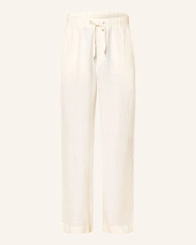 AllSaints Leinenhose Sharp Straight Fit beige Creme