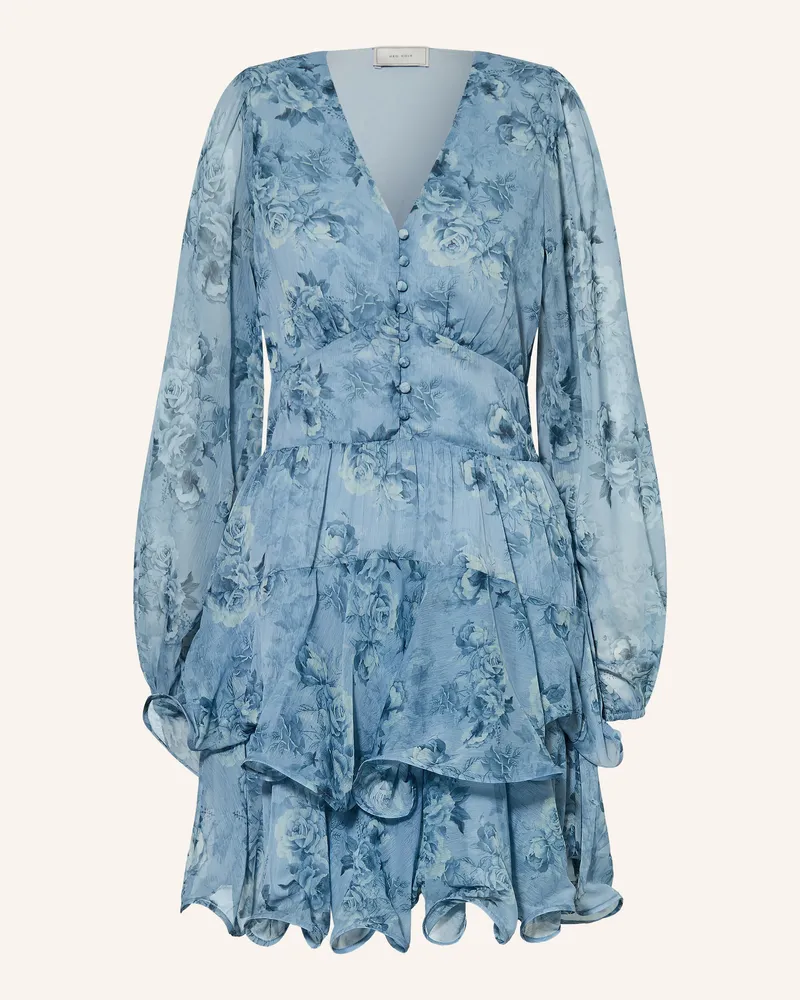 Neo Noir Kleid Mabella Mit Volants blau Blaugrau
