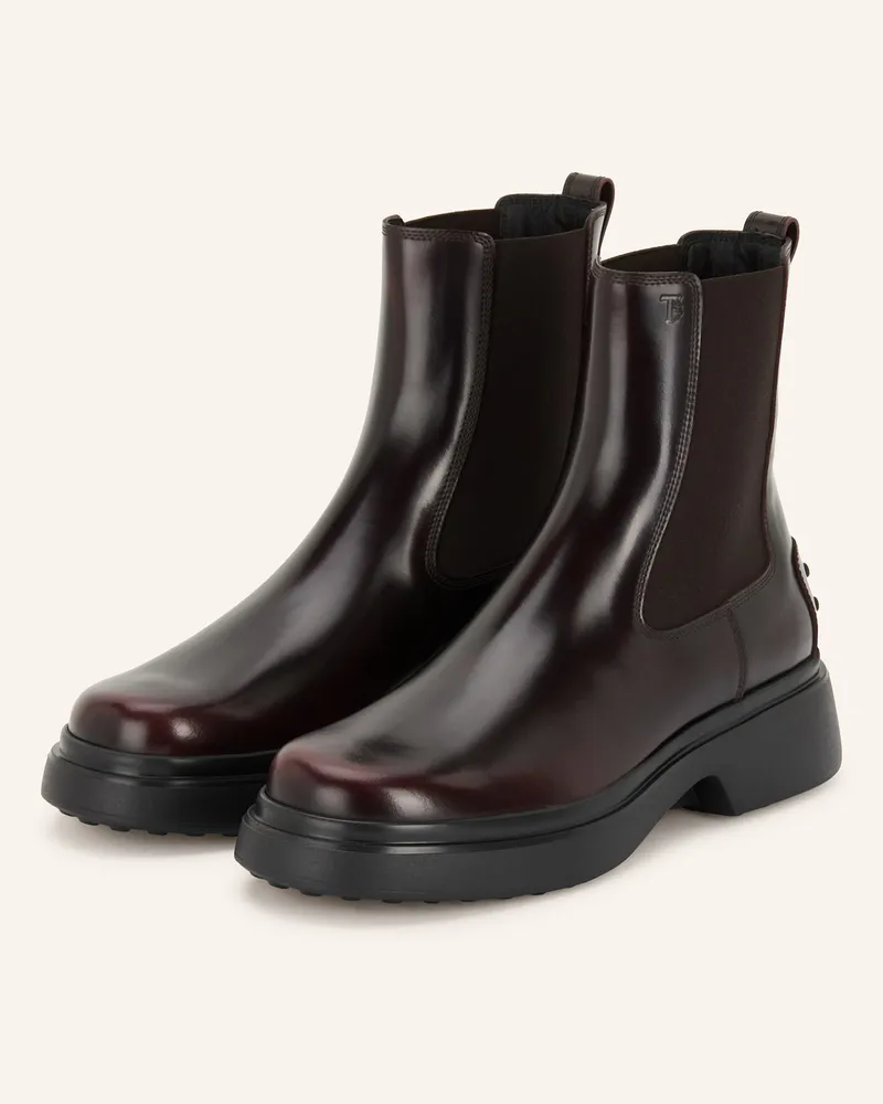 TOD'S Chelsea-Boots rot Schwarz