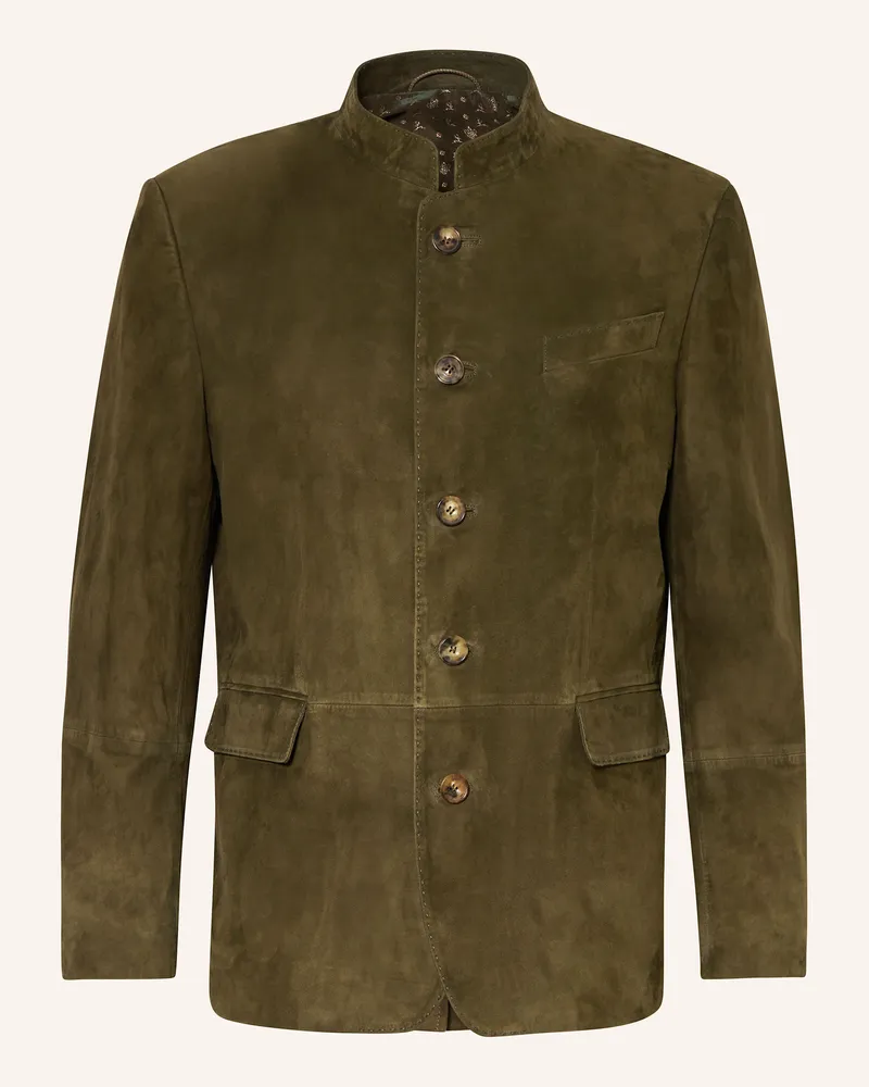 Habsburg Lederjanker Vincent gruen Oliv