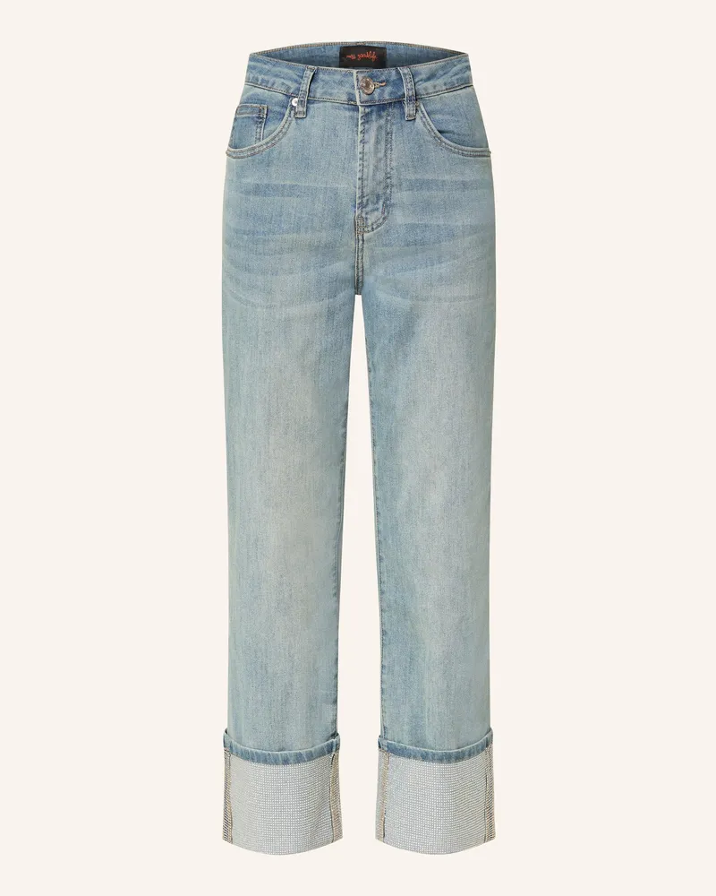 Miss Goodlife Straight Jeans Mit Schmucksteinen blau 24