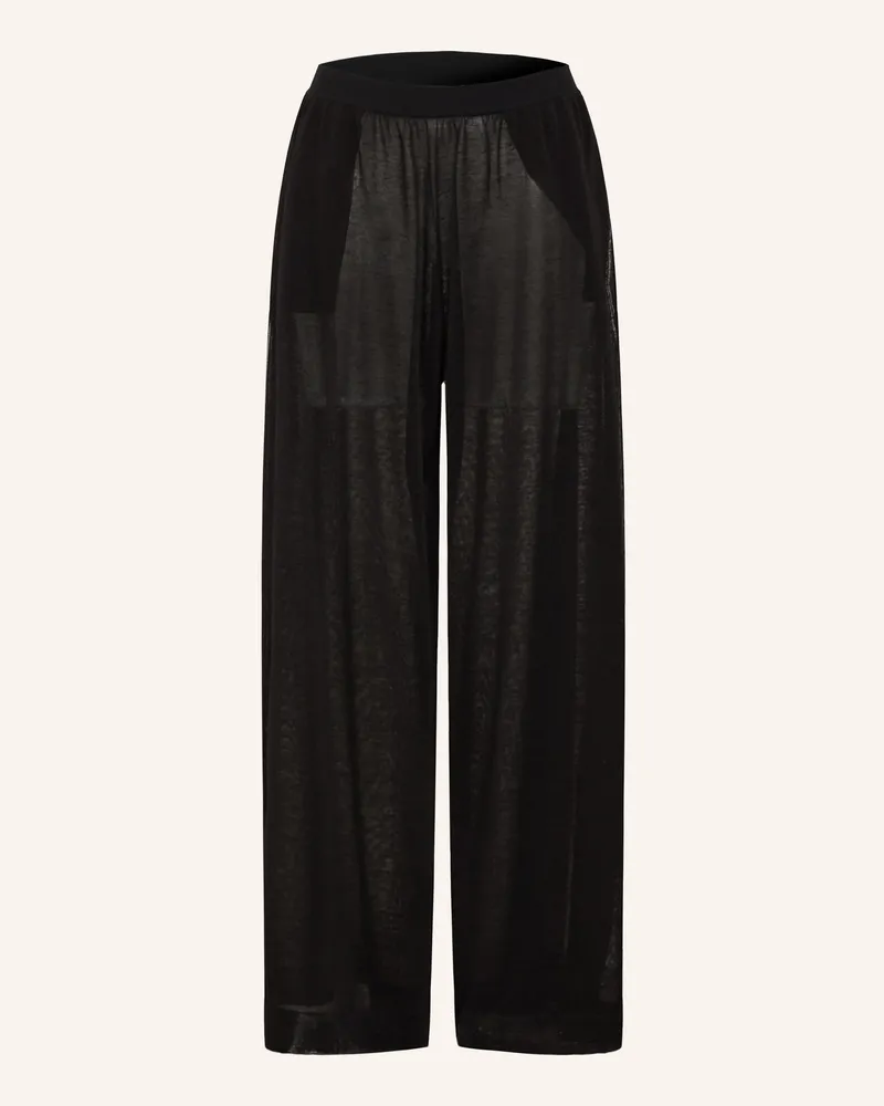 Alaïa Strickhose aus Leinen Schwarz
