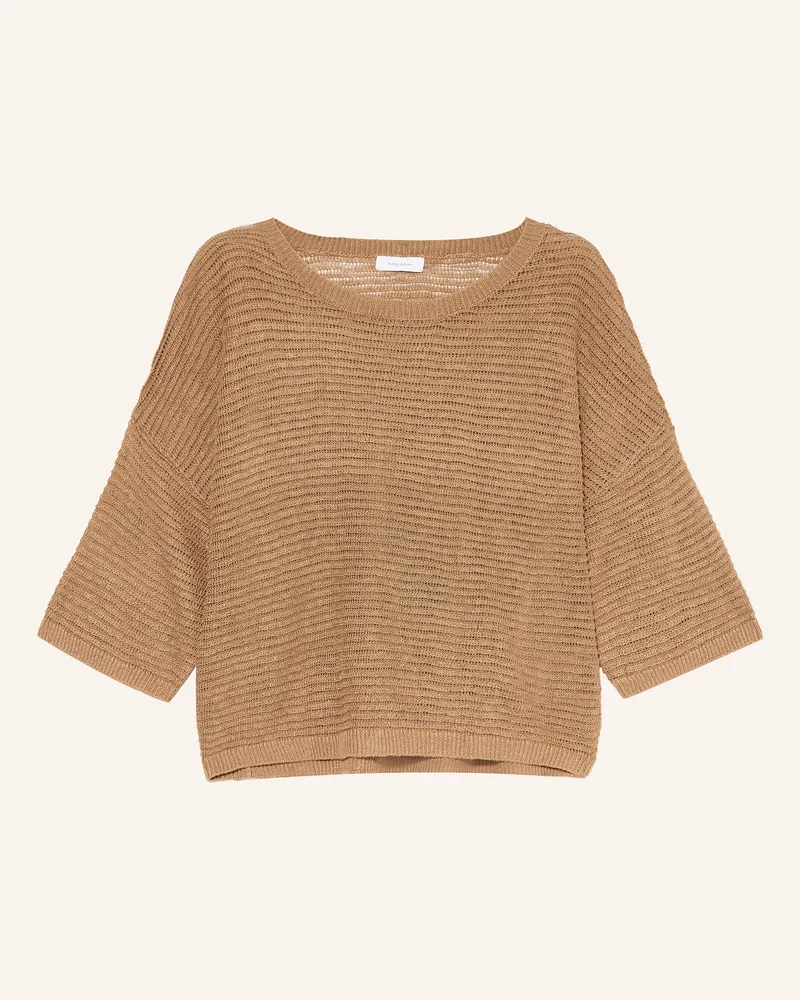 Darling Harbour Strickshirt Aus Leinen braun Cappuccino