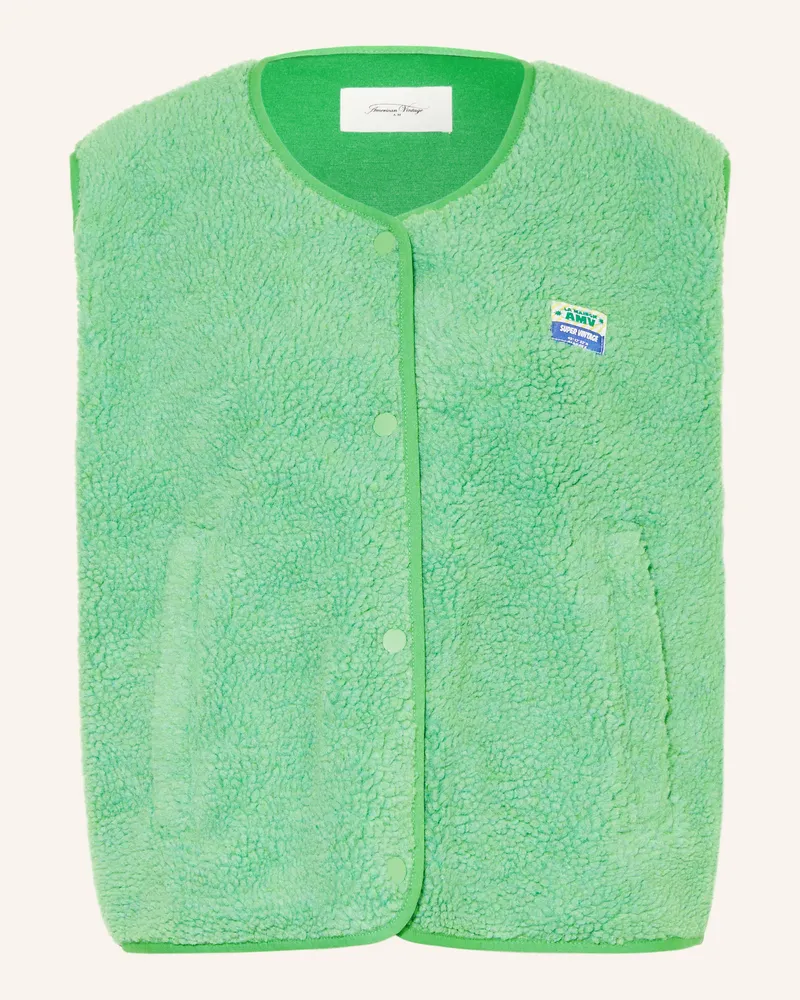 American Vintage Teddyfell-Weste Neongrün