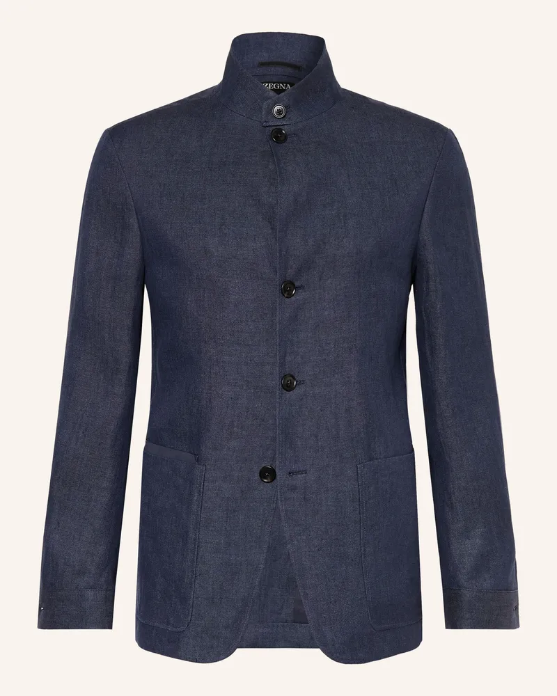 Ermenegildo Zegna Leinensakko OASI LINO Extra Slim Fit Dunkelblau