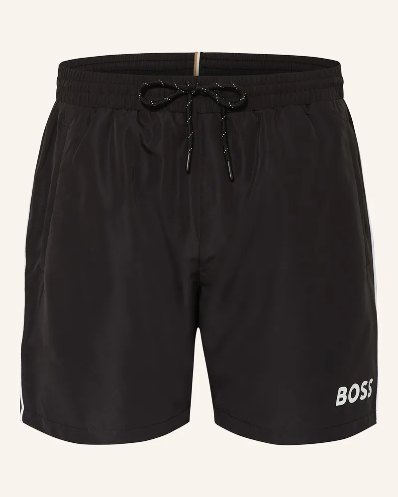 HUGO BOSS Badeshorts Starfish schwarz Schwarz