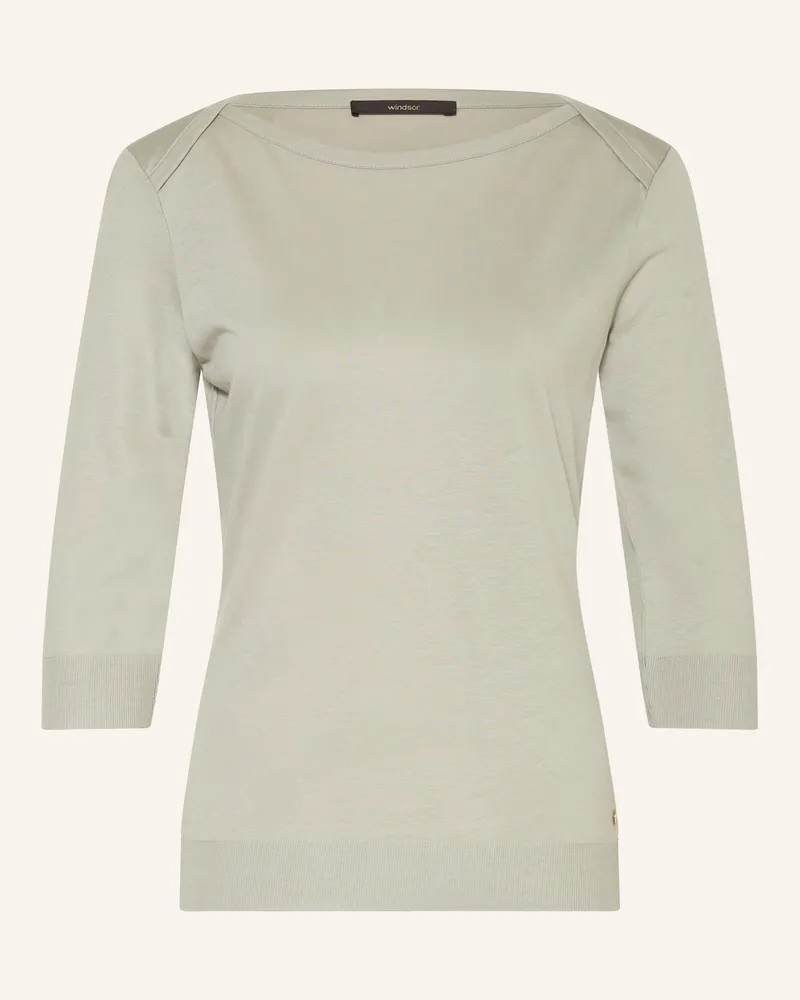 windsor. Strickshirt Mit 3/4-Arm beige Grau