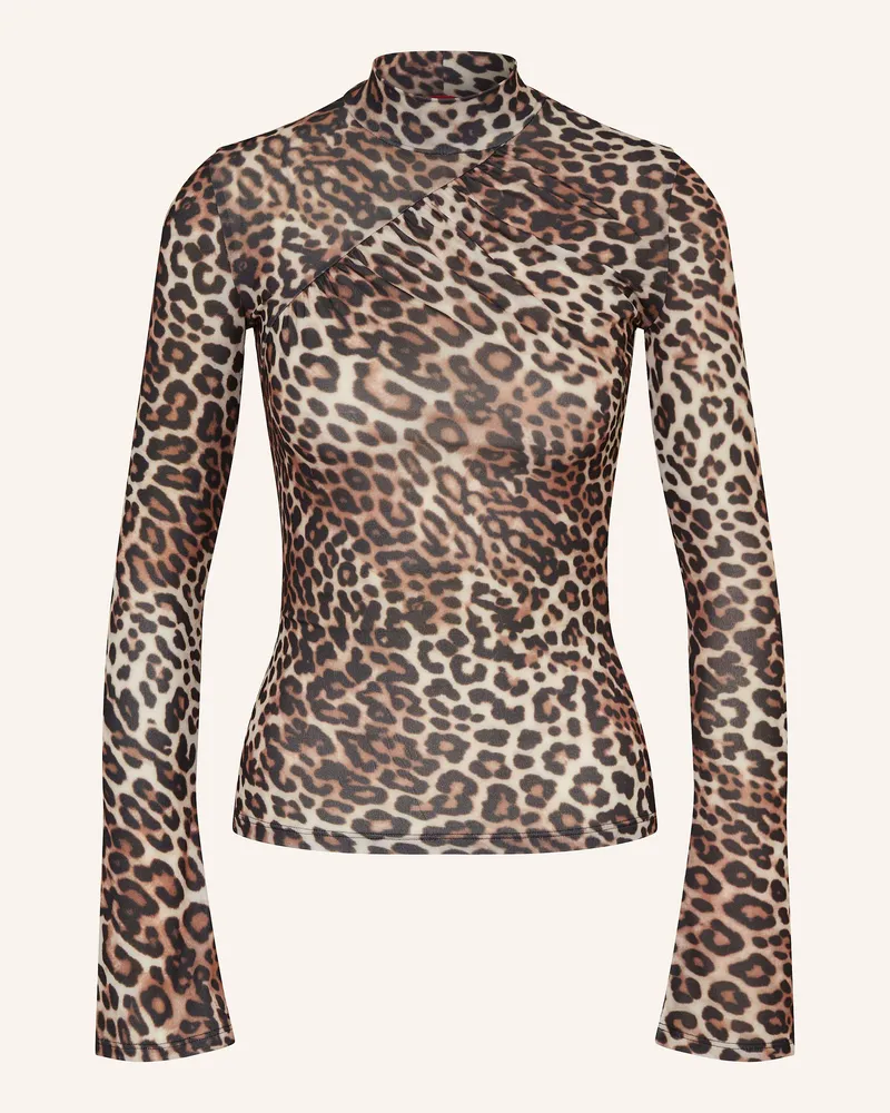 HUGO BOSS Longsleeve DARDONNAY aus Mesh Hellbraun