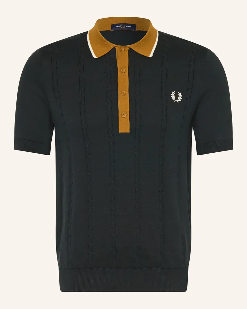 Fred Perry Strick-Poloshirt gruen Dunkelgrün
