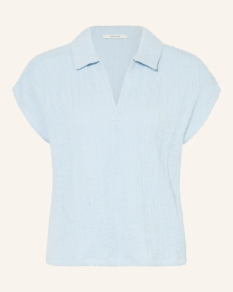 OPUS Blusenshirt Santolini Im Materialmix blau Hellblau