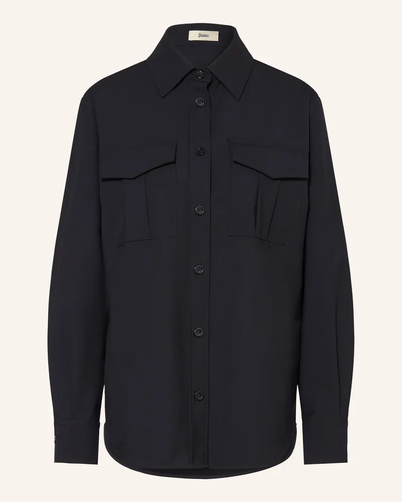 Herno Hemdbluse blau Dunkelblau