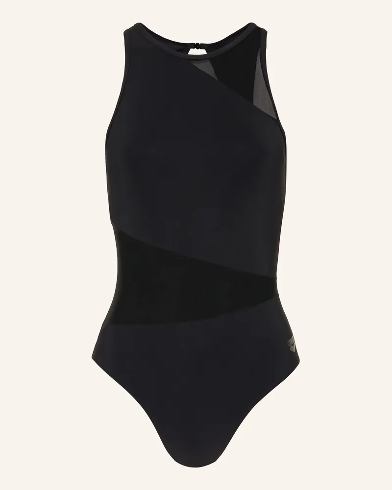 Arena Badeanzug Mesh Angle schwarz Schwarz
