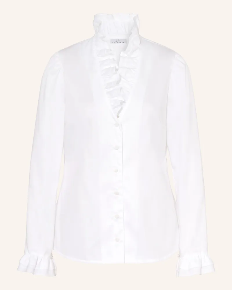 WALDORFF Bluse Mit Rüschen weiss Weiss