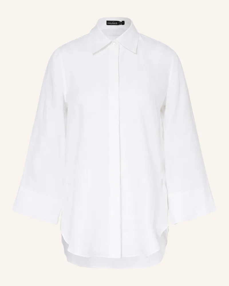 van Laack Hemdbluse VL-ALJA-SV aus Leinen mit 3/4-Arm Weiss