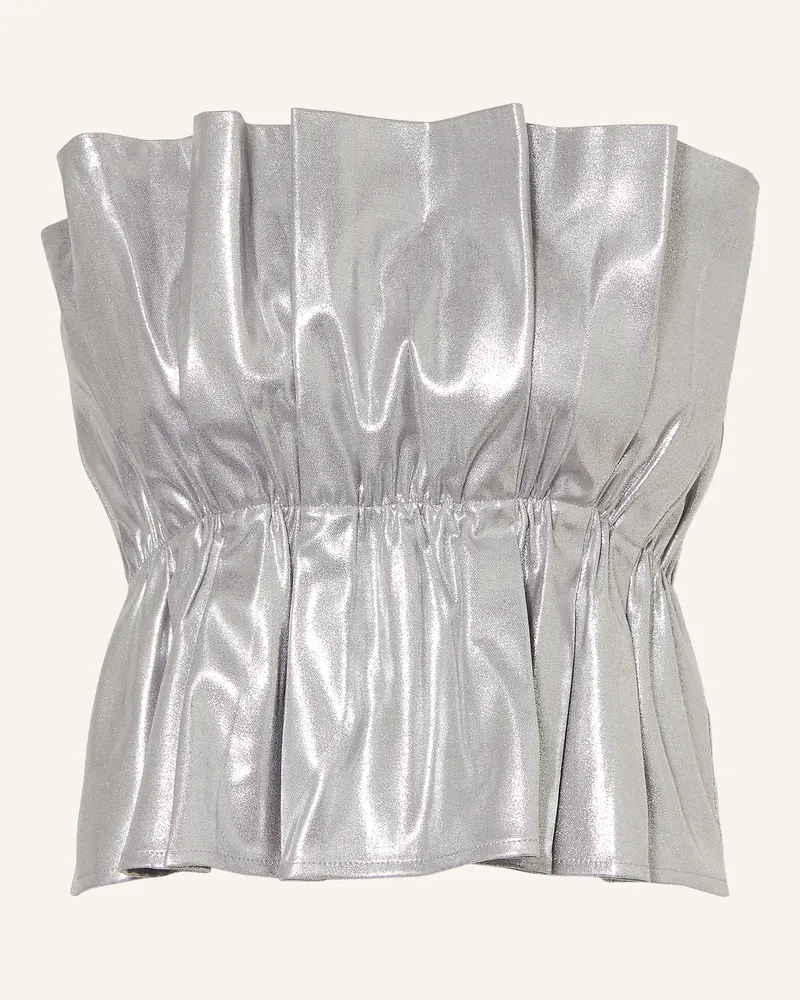 SoSUE Cropped-Top silber Silber