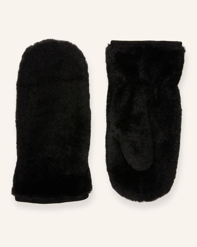 HUGO BOSS Fäustlinge Beatris Aus Kunstfell schwarz Schwarz