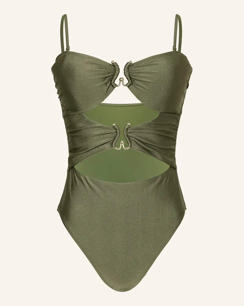 Mrs & HUGS Bandeau-Badeanzug Mit Cut-Outs gruen Grün