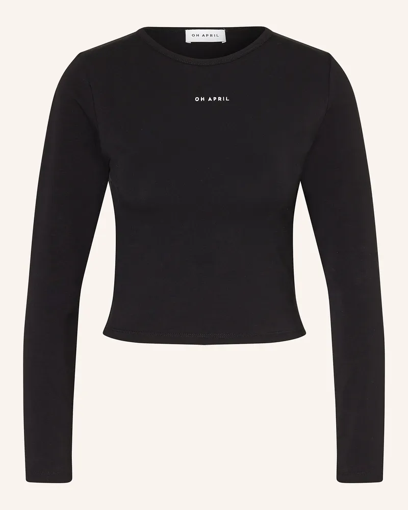 OH APRIL Cropped-Longsleeve ICA Schwarz