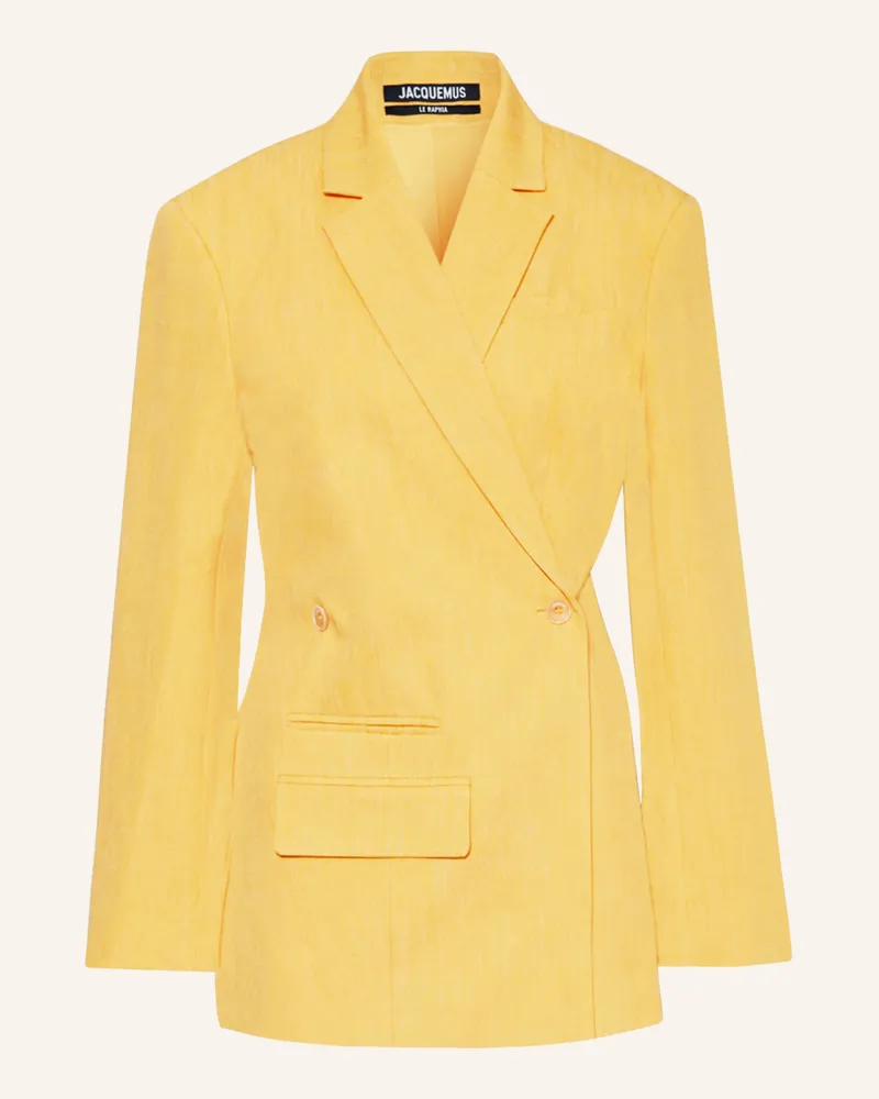 Jacquemus Blazer LA VESTE TIBAU mit Leinen Dunkelgelb