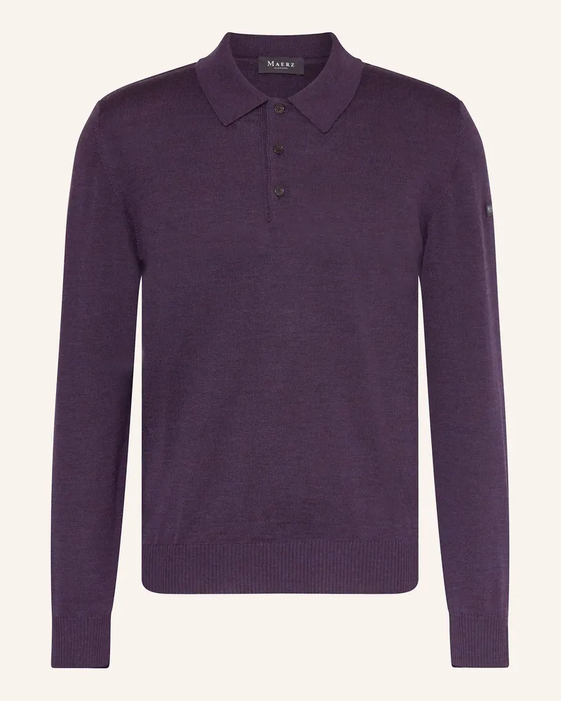 Maerz Strick-Poloshirt lila Dunkellila