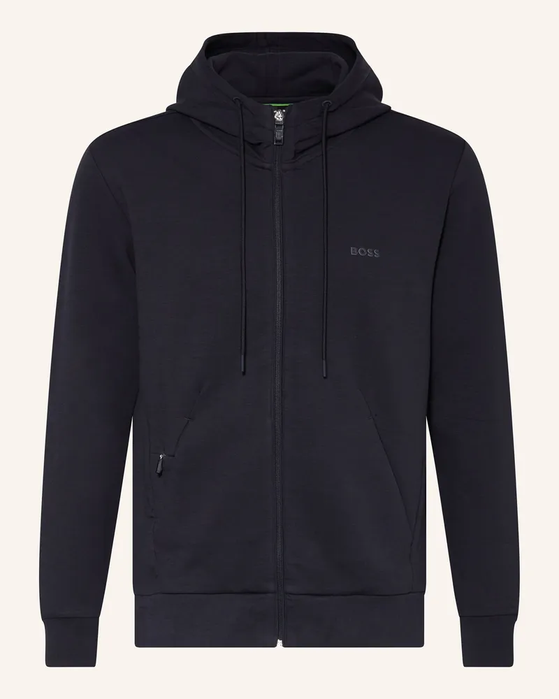 HUGO BOSS Sweatjacke Saggy blau Dunkelblau