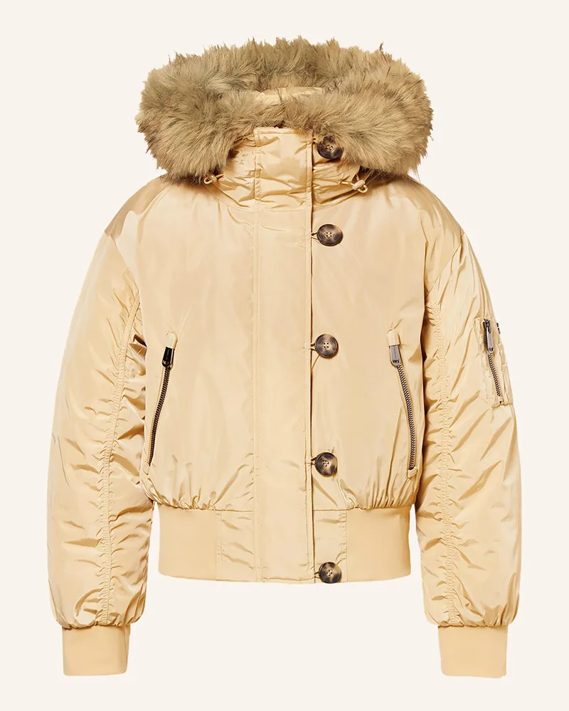 GOLDBERGH Daunen-Skijacke Jeanne Mit Abnehmbarem Kunstpelz beige Hellbraun