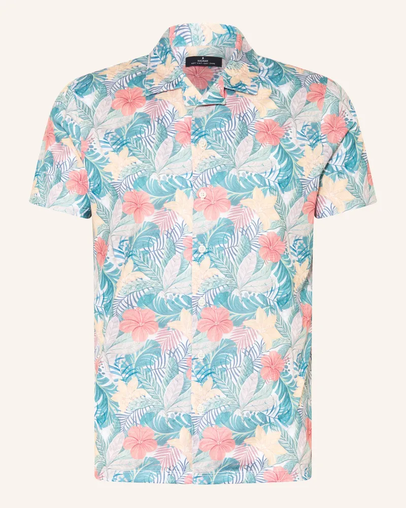 Ragman Resorthemd Regular Fit Aus Jersey blau Grün