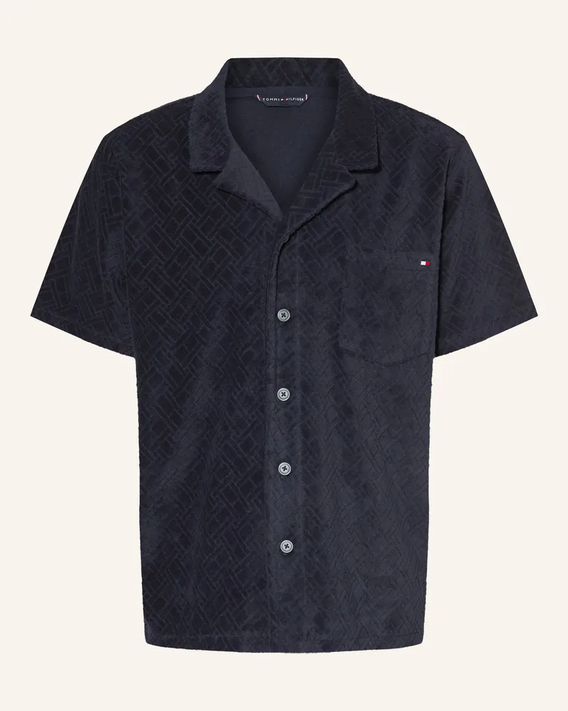 Tommy Hilfiger Resorthemd Comfort Fit Aus Frottee blau Dunkelblau