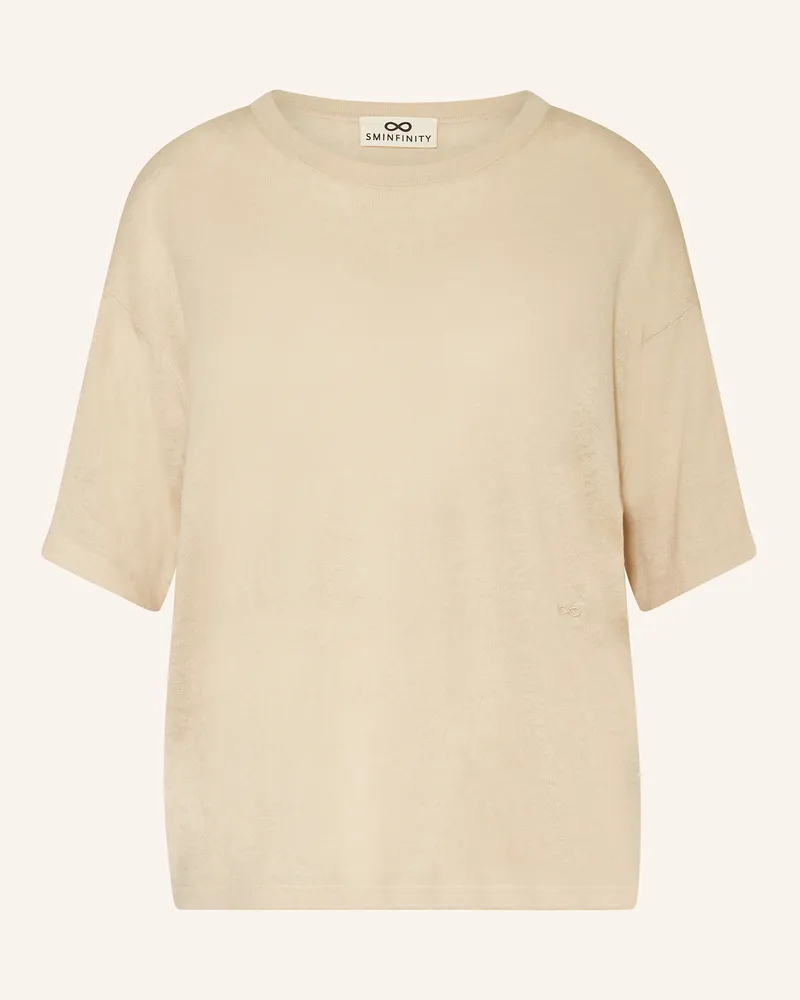 SMINFINITY Strickshirt mit Leinen Beige
