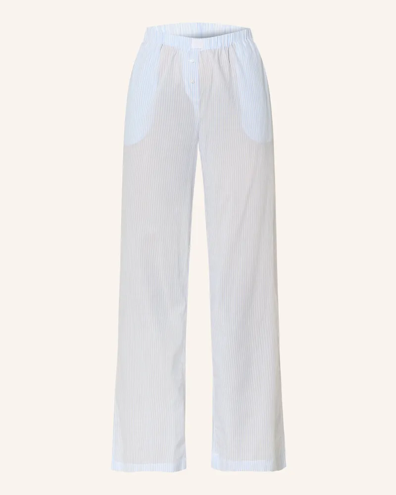 Mey Schlafhose Serie COTTON STRIPES Hellblau