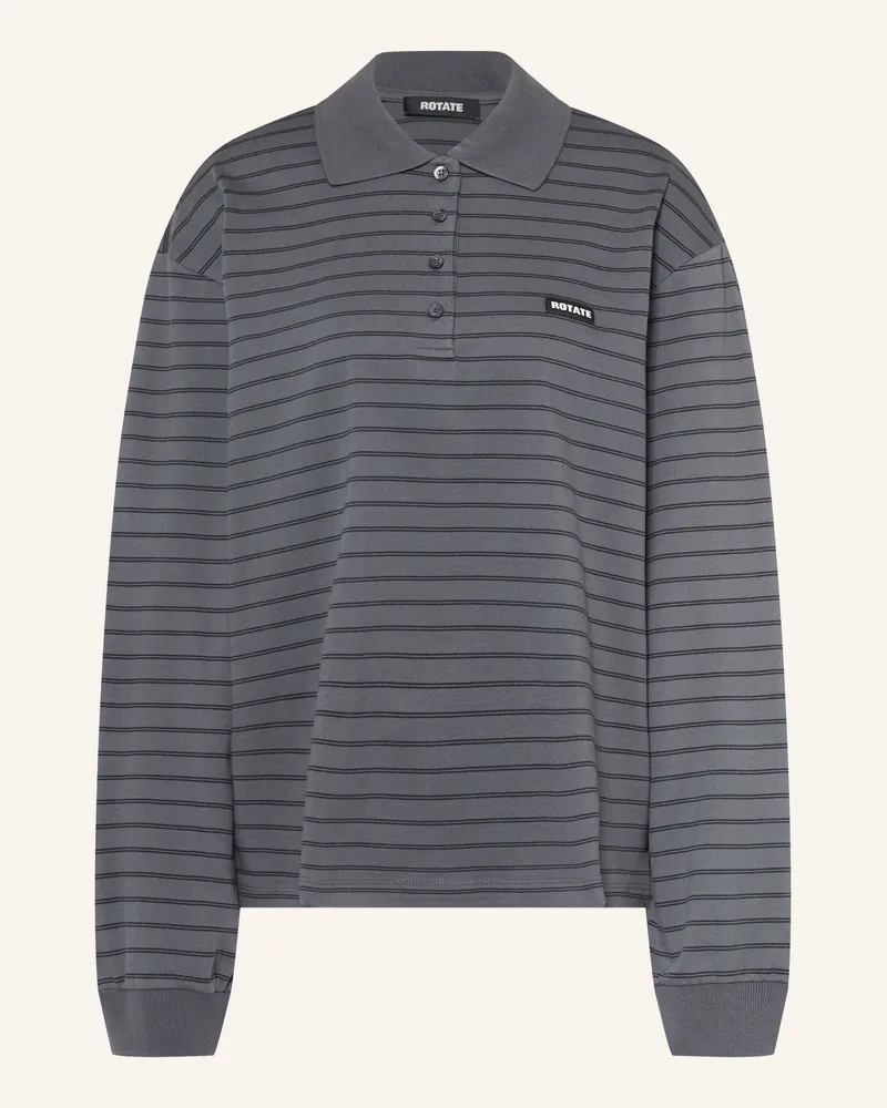 ROTATE Birger Christensen Piqué-Poloshirt grau Dunkelgrau