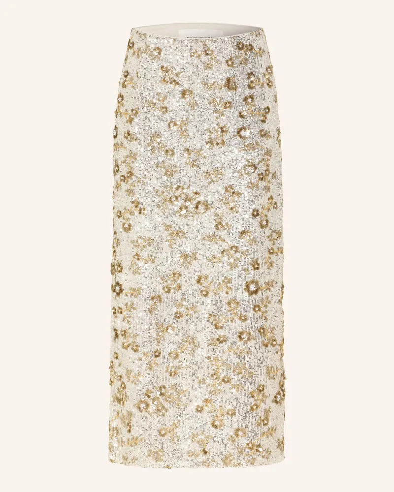 MOSS COPENHAGEN Rock MSCHMAGNOLIA mit Pailletten und Schmuckperlen Silber