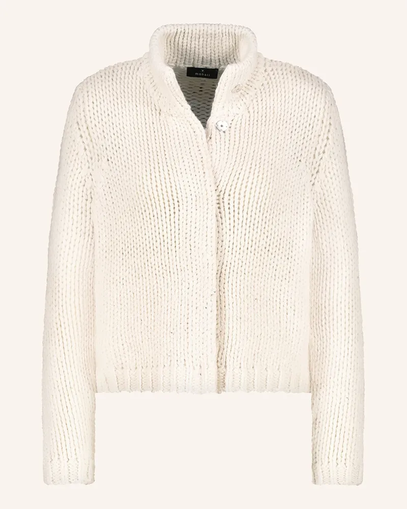 monari Strickjacke mit Glitzergarn Ecru