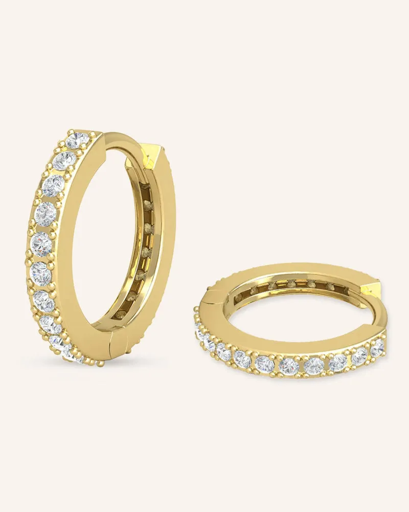 VEYNOU Creolen HUGGIES aus 14 Karat Gelbgold mit Diamanten Gold