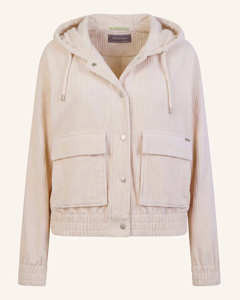 White Label Jacke Baumwoll Jersey Cord Blouson beige Creme