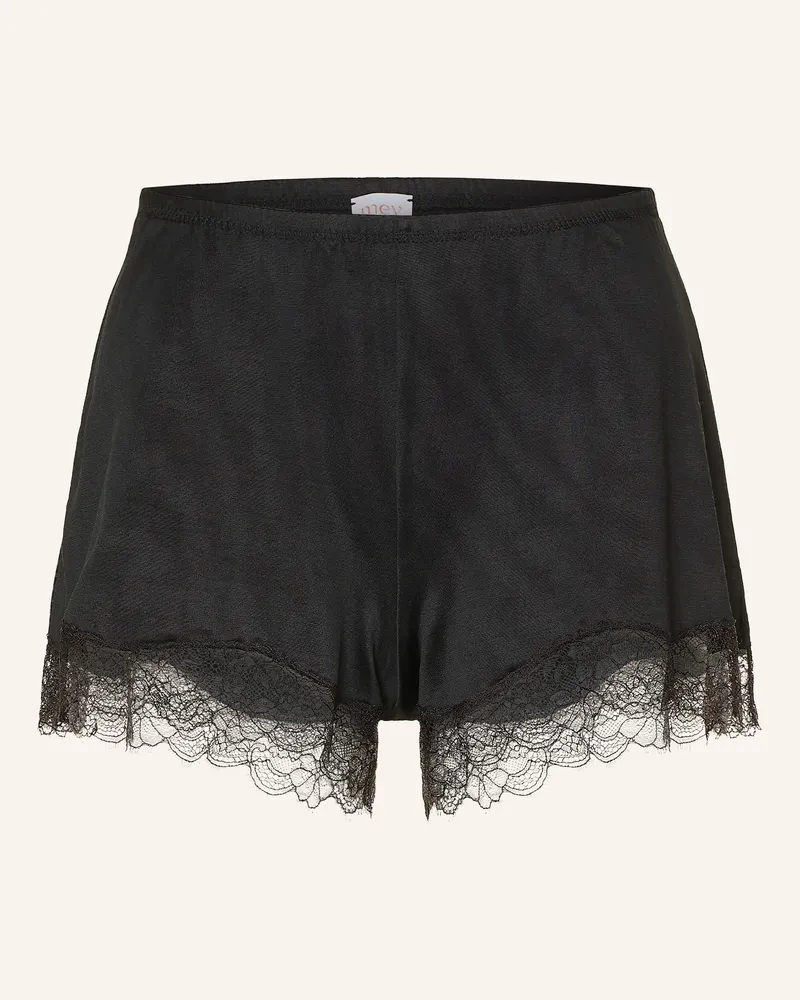 Mey Schlafshorts Serie Pure Shine Lace schwarz Schwarz