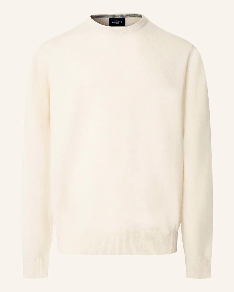 Hackett Pullover Merino Cash Mix Crew weiss Creme