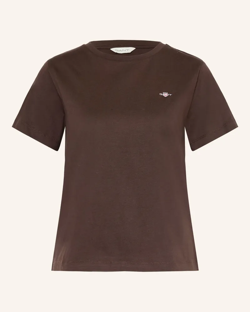Gant T-Shirt braun Dunkelbraun