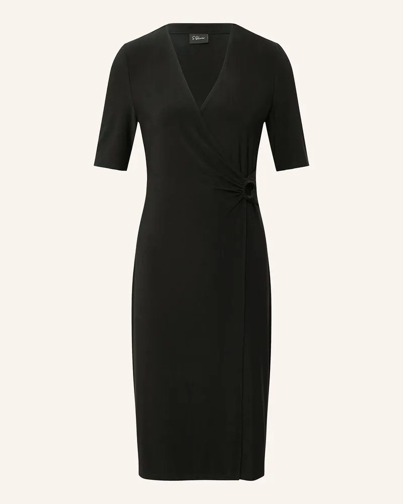 S.Oliver Kleid in Wickeloptik Schwarz