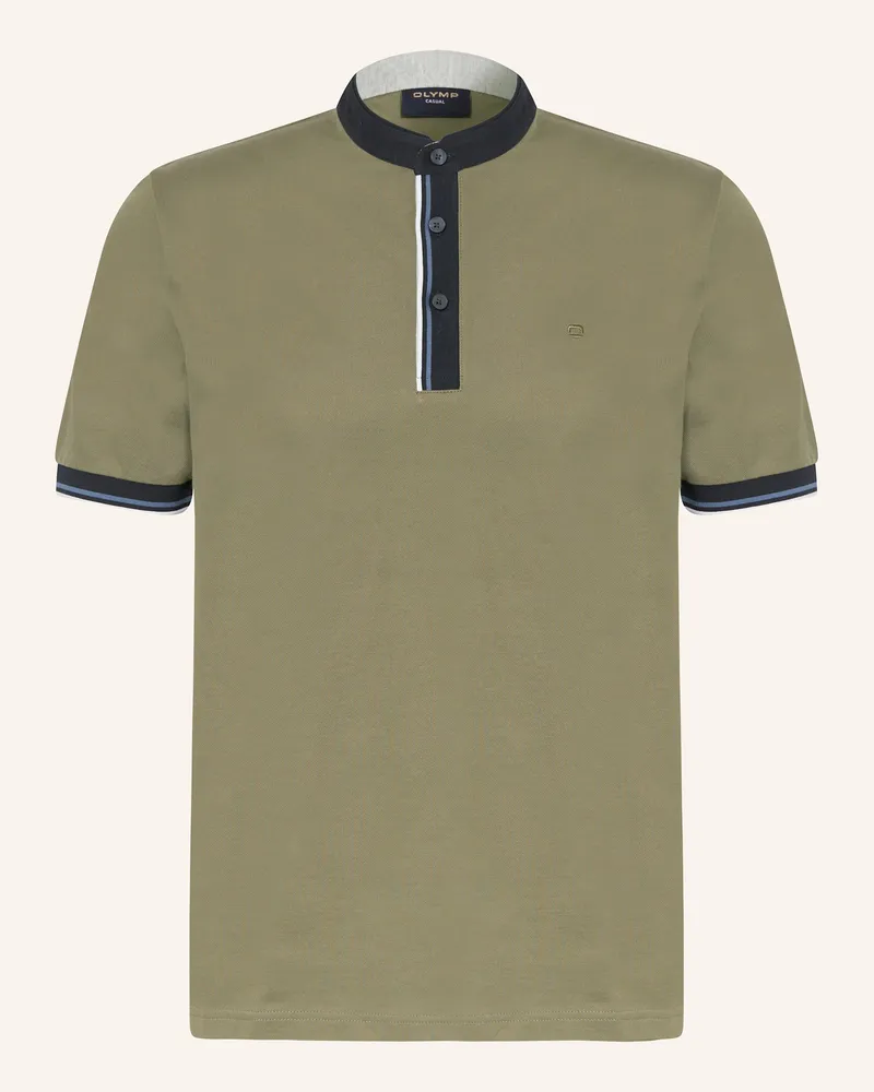 Olymp Piqué-Poloshirt gruen Khaki
