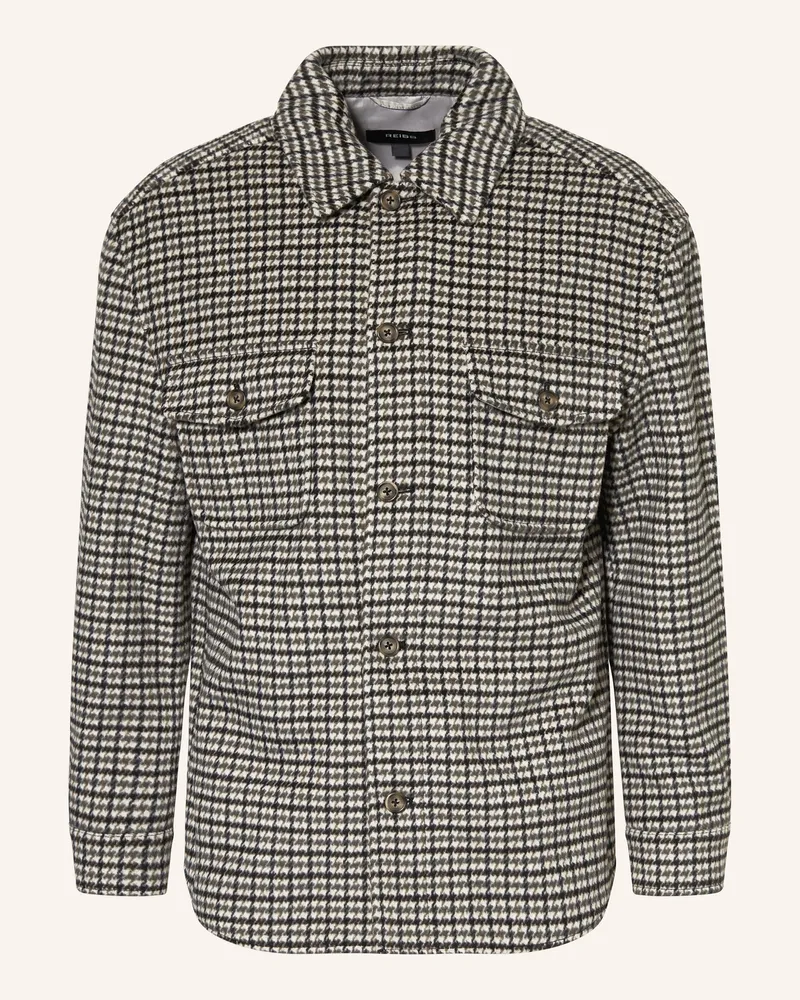 Reiss Overjacket Liam Houndstooth grau Hellgrau