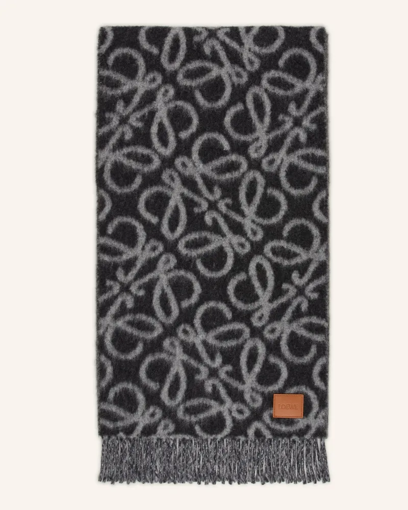 Loewe Schal Anagram Mit Alpaka schwarz Dunkelgrau
