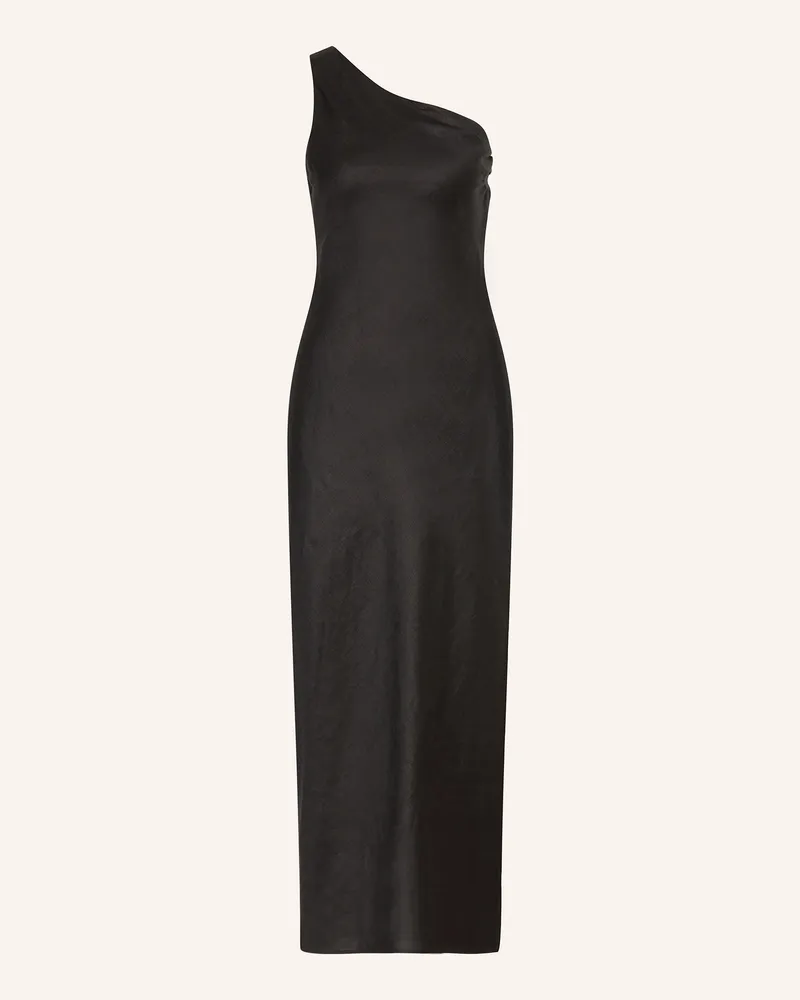 Mrs & HUGS One-Shoulder-Kleid aus Leinen Schwarz