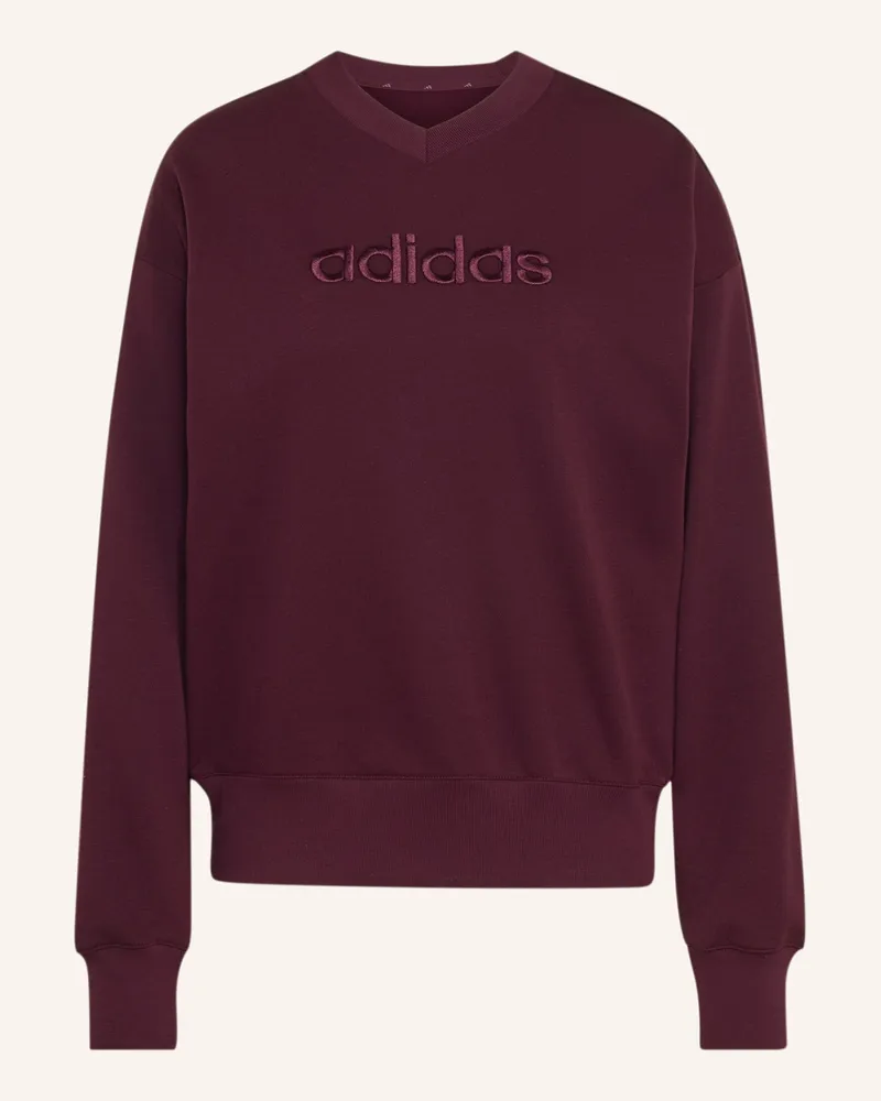 adidas Seasonal Essentials Satin-Sweatshirt, V-Ausschnitt rot Rot