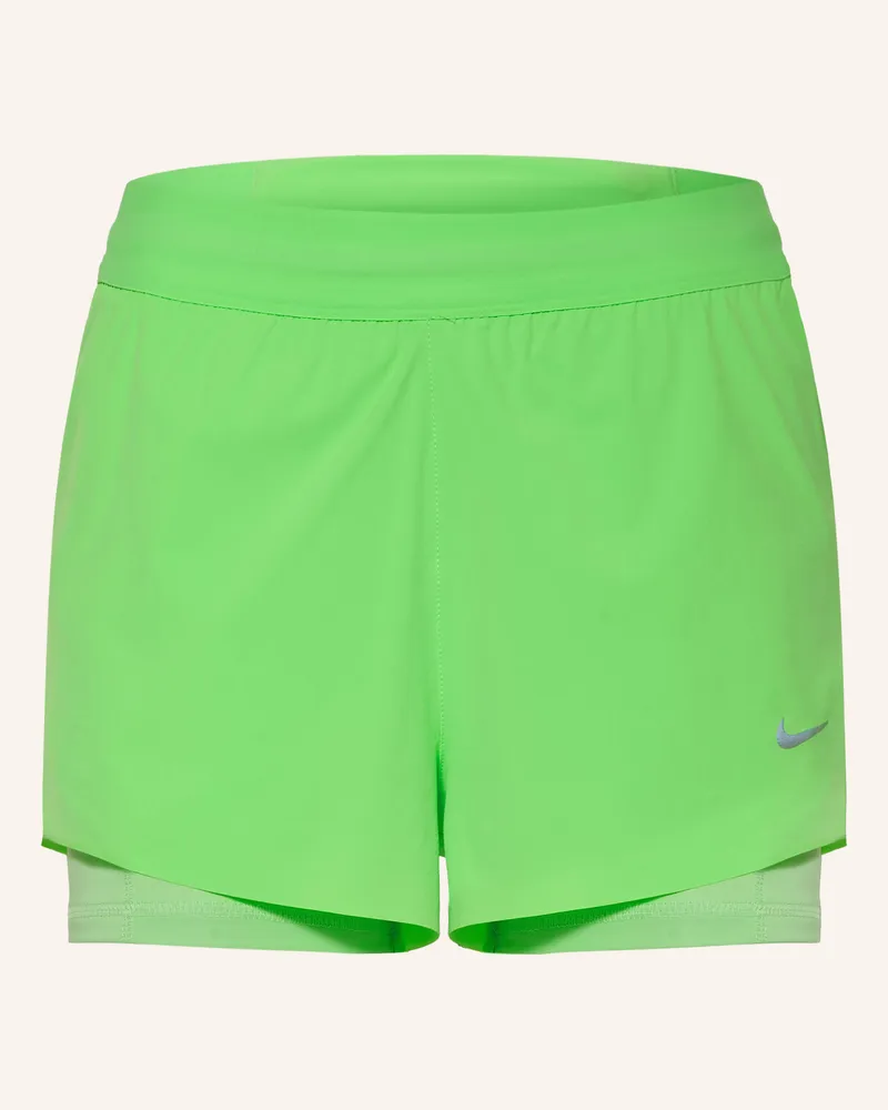 Nike 2-In-1-Laufshorts Dri-Fit Swift gruen Neongrün