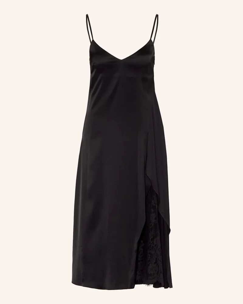Acne Studios Satinkleid Mit Spitze schwarz Schwarz