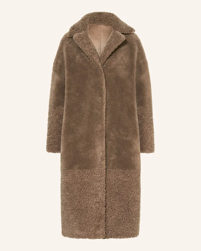 lilienfels Teddyfell-Mantel zum Wenden Taupe